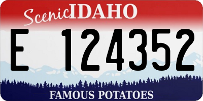 ID license plate E124352
