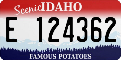 ID license plate E124362