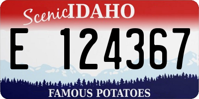 ID license plate E124367