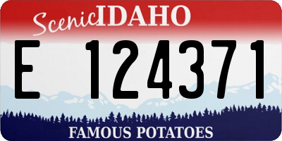 ID license plate E124371