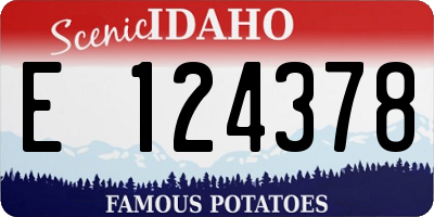 ID license plate E124378