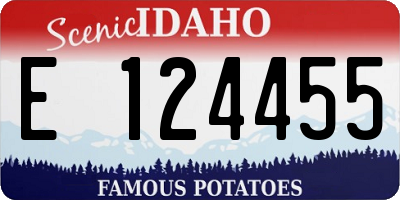 ID license plate E124455