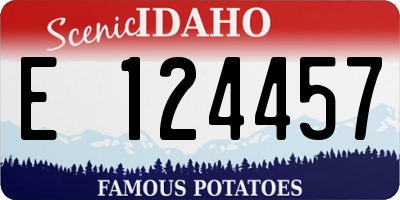 ID license plate E124457