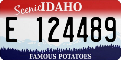 ID license plate E124489