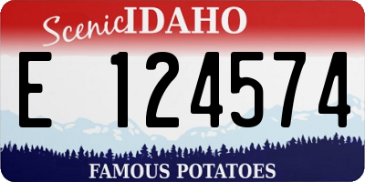 ID license plate E124574