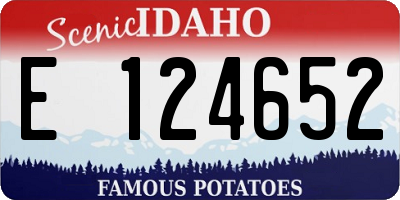 ID license plate E124652