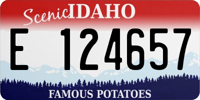 ID license plate E124657