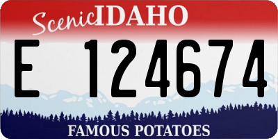 ID license plate E124674