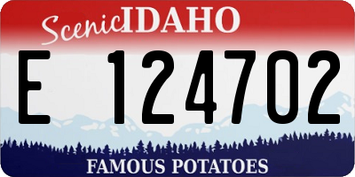 ID license plate E124702
