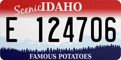 ID license plate E124706