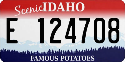 ID license plate E124708