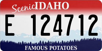 ID license plate E124712