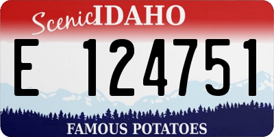 ID license plate E124751