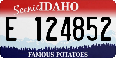 ID license plate E124852