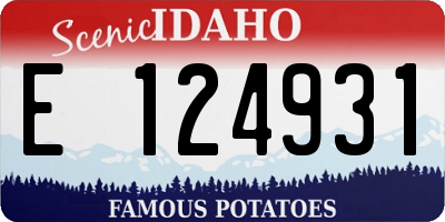 ID license plate E124931