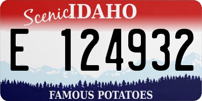 ID license plate E124932