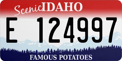 ID license plate E124997