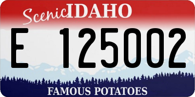 ID license plate E125002