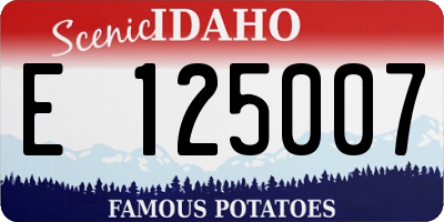 ID license plate E125007