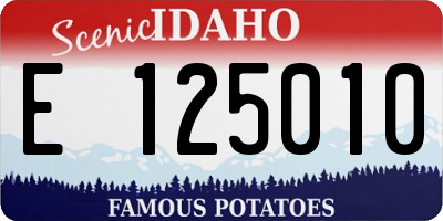 ID license plate E125010