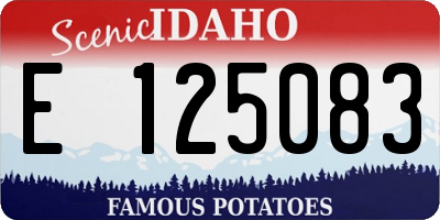 ID license plate E125083