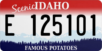 ID license plate E125101