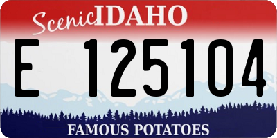 ID license plate E125104