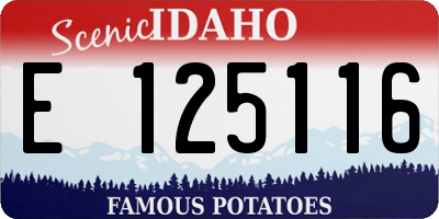 ID license plate E125116