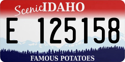 ID license plate E125158