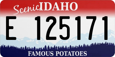 ID license plate E125171