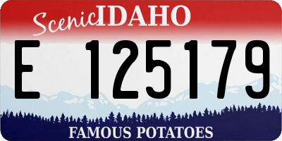 ID license plate E125179