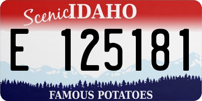 ID license plate E125181