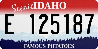 ID license plate E125187