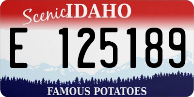 ID license plate E125189