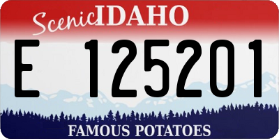 ID license plate E125201