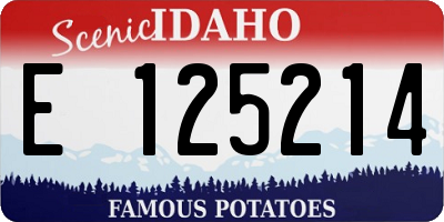 ID license plate E125214