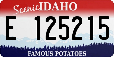 ID license plate E125215