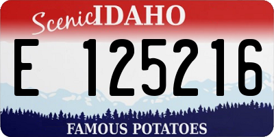 ID license plate E125216