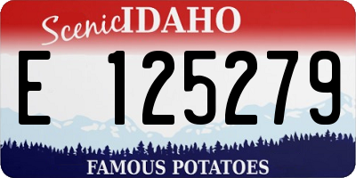 ID license plate E125279