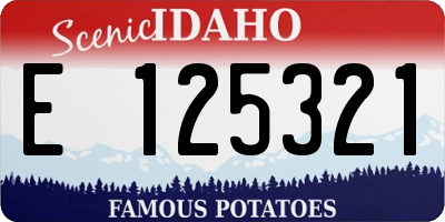 ID license plate E125321