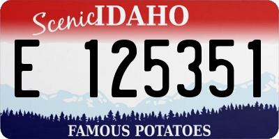 ID license plate E125351