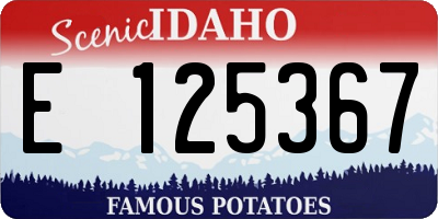 ID license plate E125367