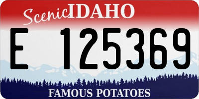 ID license plate E125369