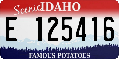 ID license plate E125416