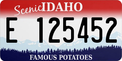 ID license plate E125452