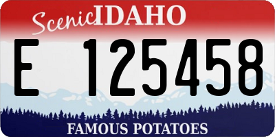 ID license plate E125458