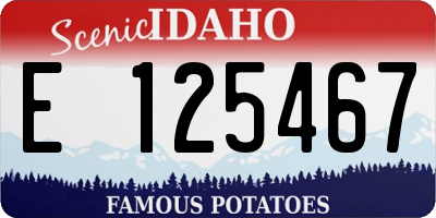 ID license plate E125467