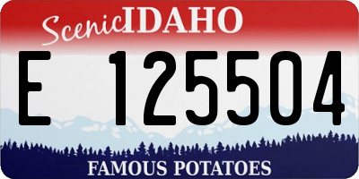 ID license plate E125504