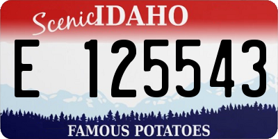 ID license plate E125543