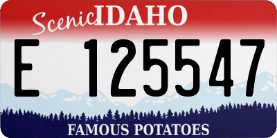 ID license plate E125547
